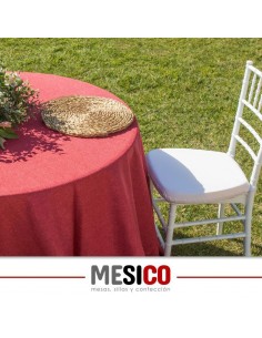 mantel redondo rojo